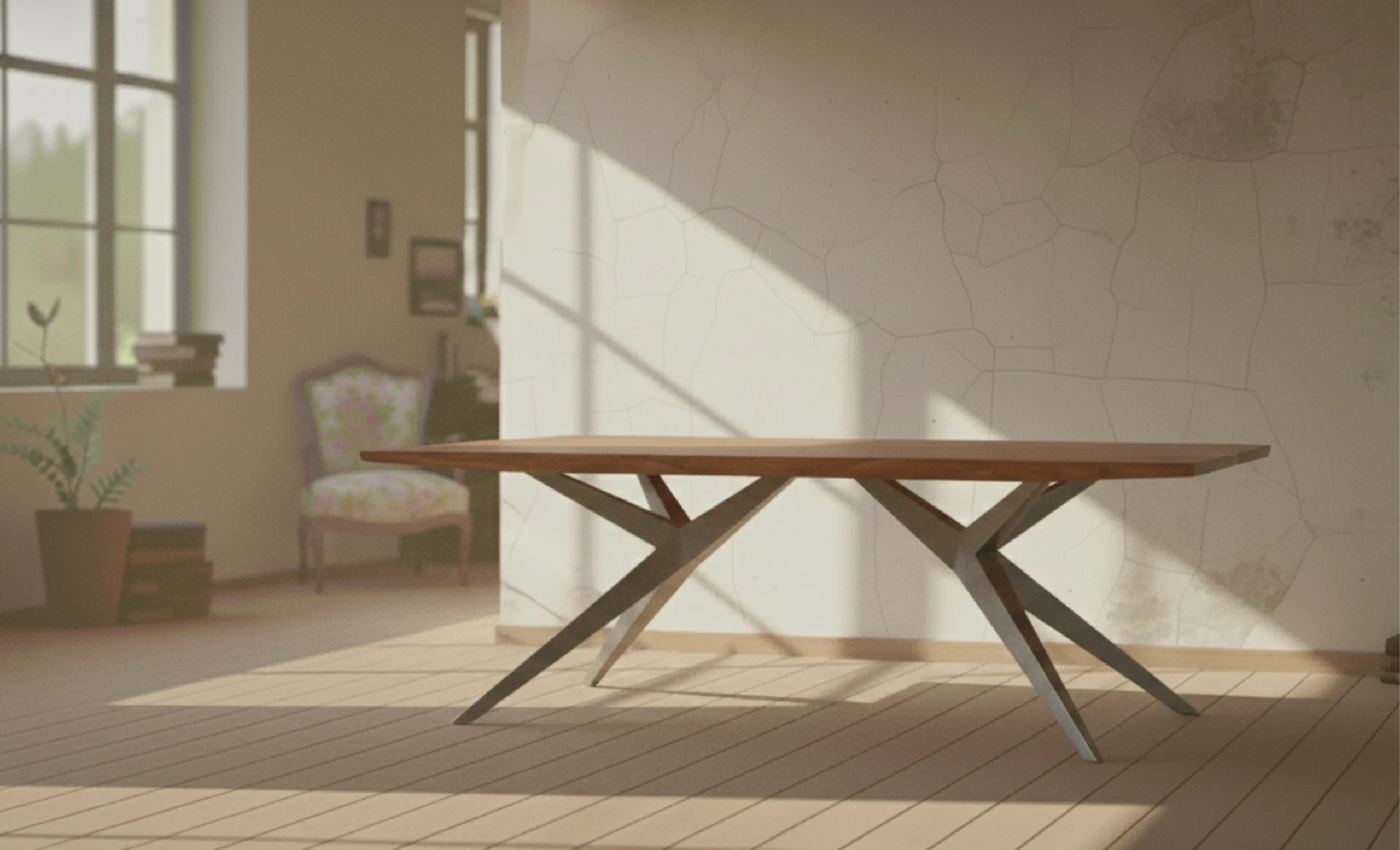 Console Acacia Wood - Sheet metal Base (KBAR090) Console Acacia Wood/Sheet metal Base - Image 1