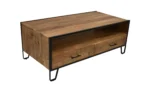 Woode Coffee Table with iron base - Image 3