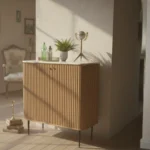 Wooden Bar Cabinet with Marble Top