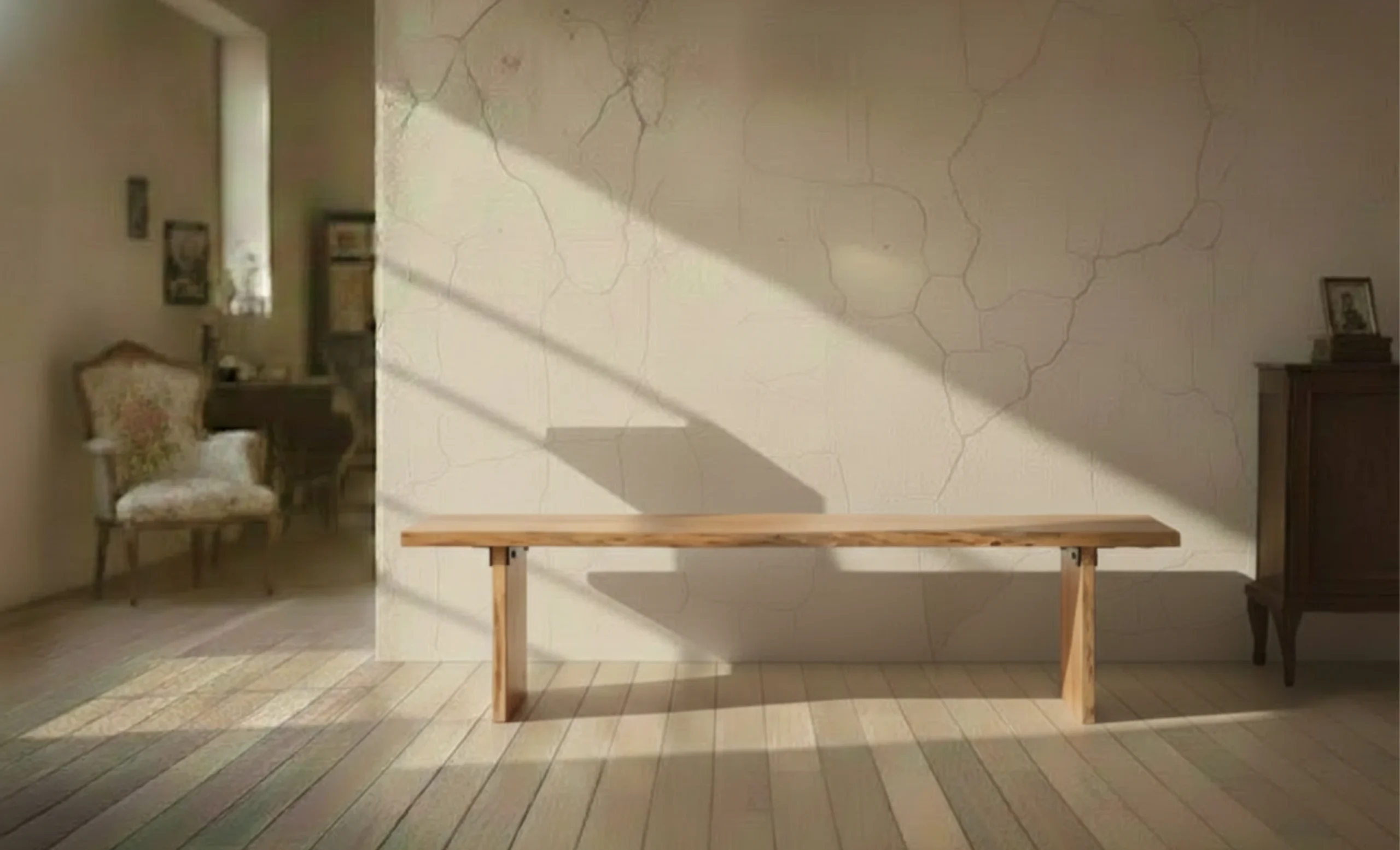 Wooden Bench (Natural) (KBAR021) Wooden Bench (Natural) - Image 1