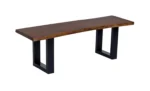Wooden Bench with Iron Base - Image 2