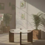 Wooden Coffee table with Marble Top