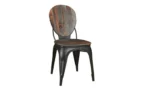 Wooden Dining Chair with Iron Base - Image 2