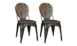 Wooden Dining Chair with Iron Base - Image 3