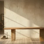 Wooden Dining Table in acacia wood with Wooden base