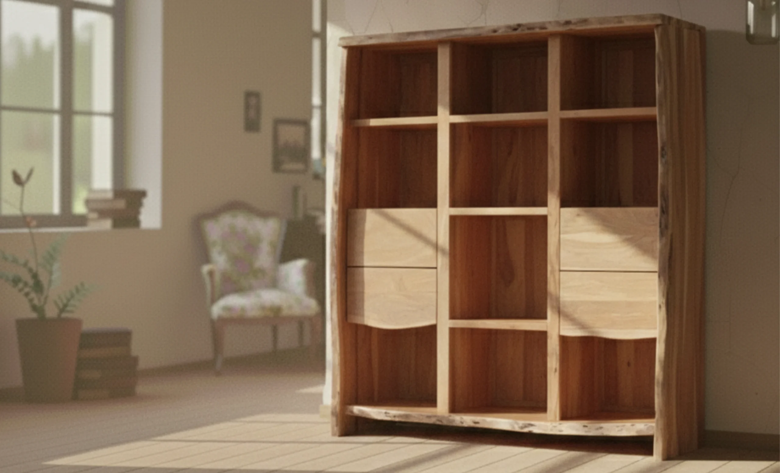 Wooden Display Cabinet (KBAR092) Wooden Display Cabinet - Image 1