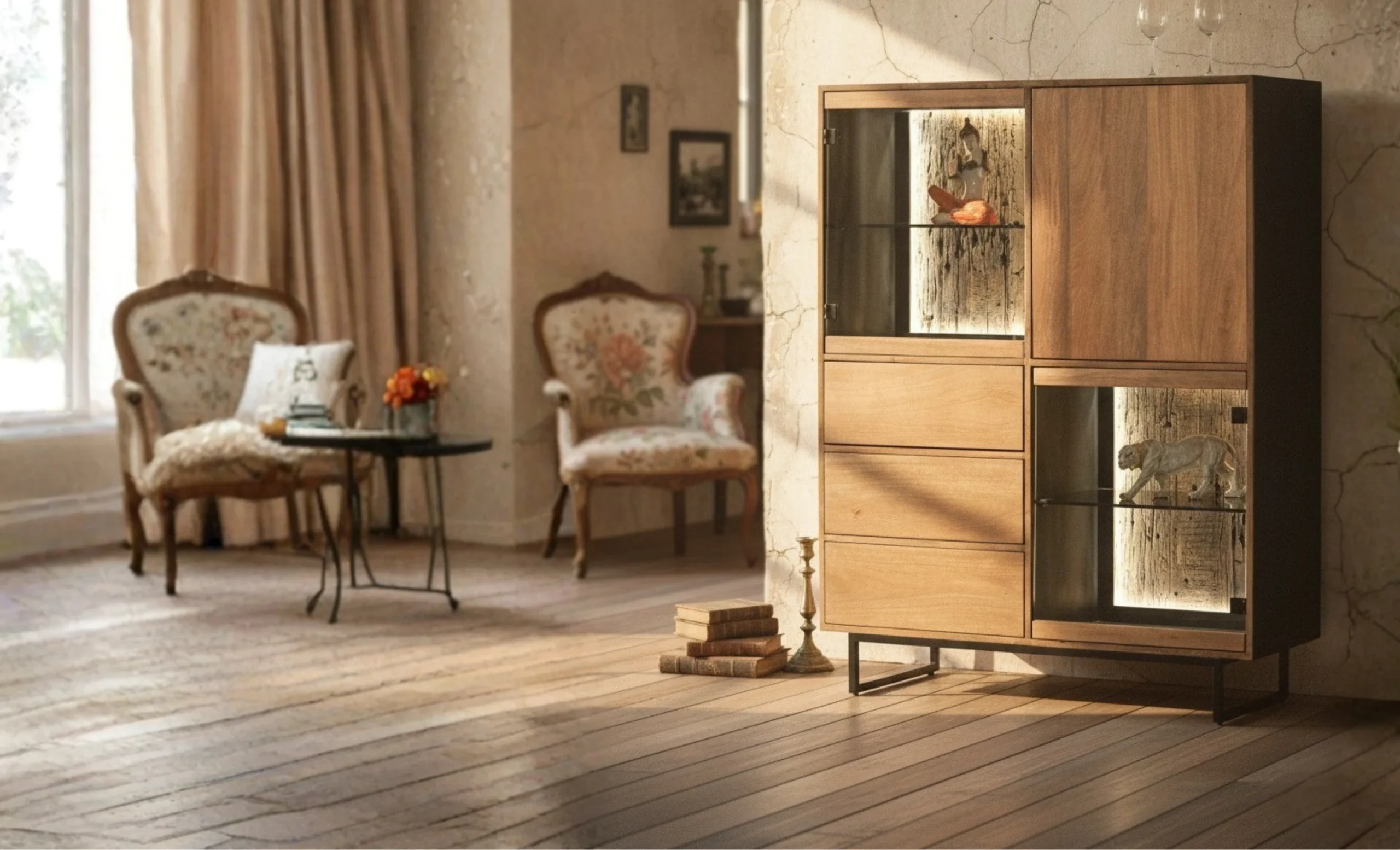 Wooden Highboard (KBAR030) Wooden Highboard - Image 1