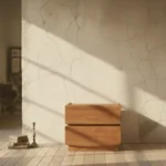 Wooden Live Edge Bedside Acacia wood in Natural Finish