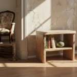 Wooden Live Edge Bedside in Natural Finish