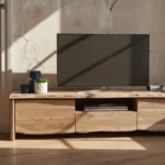 Wooden Live Edge T.v. Cabinet in Natural Finished