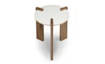 Wooden Side table with Marble Top - Image 3