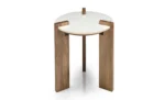 Wooden Side table with Marble Top - Image 2