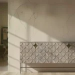 Wooden Sideboard 4 DOOR with black tinted Glass TOPBASE TO BE DECIDED